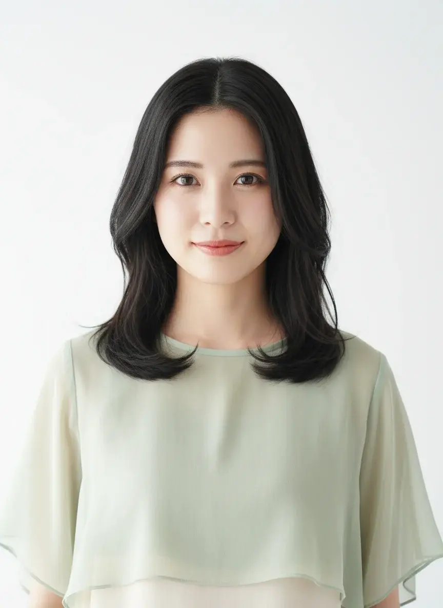 毛先を綺麗に内巻きにした上品スタイル